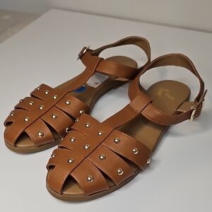 Brown Studded Sandals Size 10